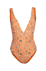 Sanlier Iris Bugs One-Piece Swimwear