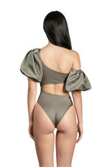 Details of La Paz Green One-Piece Swimsuit