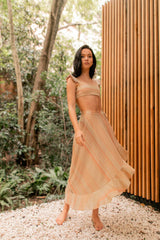 Saladita Gold & Pink Resort Wear Skirt Sanlier