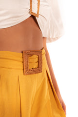 Details of Flamingo Mustard Shorts